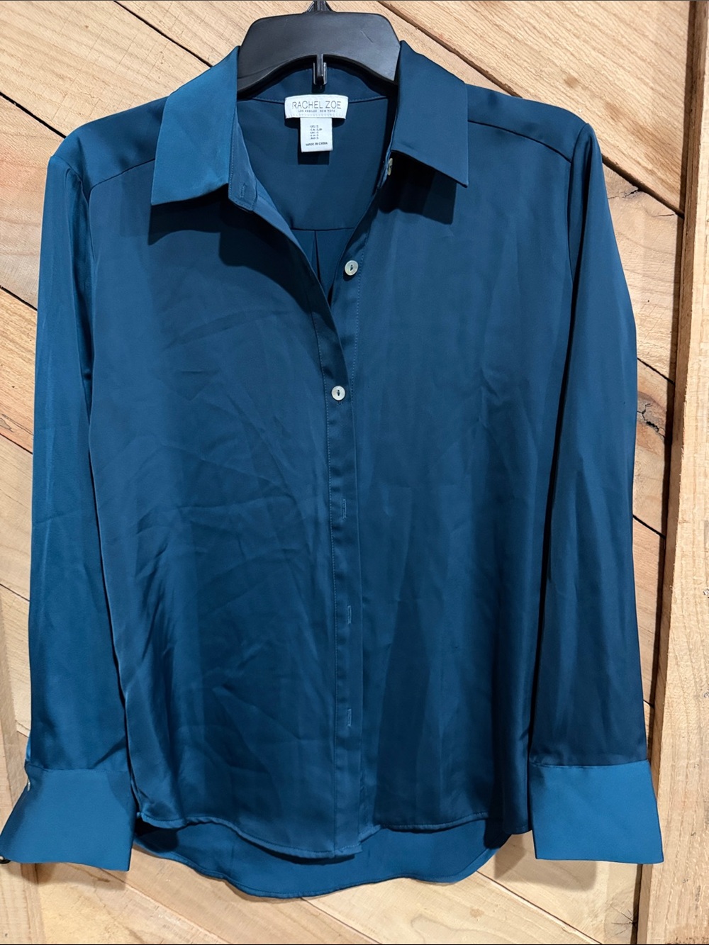 Rachel Zoe Deep Teal Long-Sleeve Button Shirt